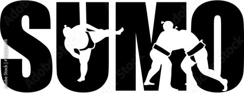 Sumo word with cutouts