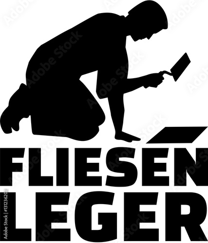 Tiler with trowel and german job title