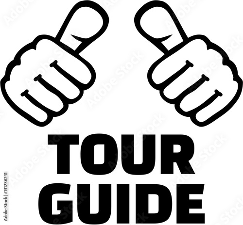 Tour guide thumbs. T-Shirt design. photo