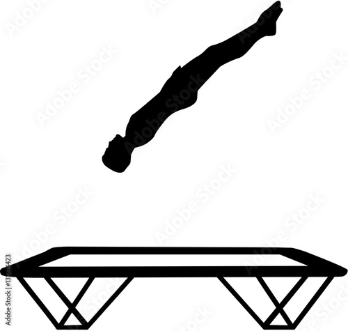 Trampolinist man silhouette