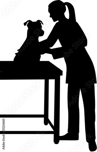Female Veterinarian with dog silhouette
