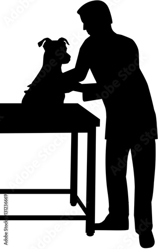 Veterinarian with dog silhouette