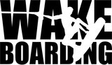 Wakeboarding word with silhouette cutout