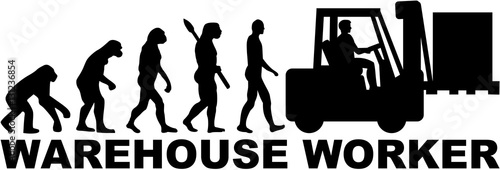 Warehouse worker evolution with forklift