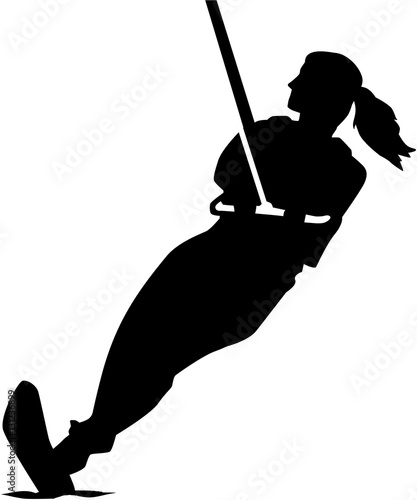 Water skiing woman silhouette