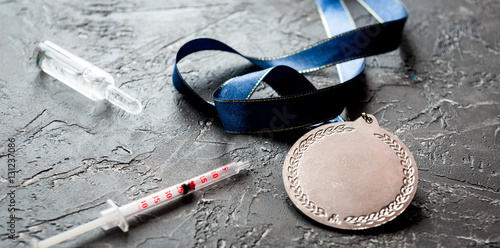 Tableau sur toile Concept of doping in sport - deprivation medals