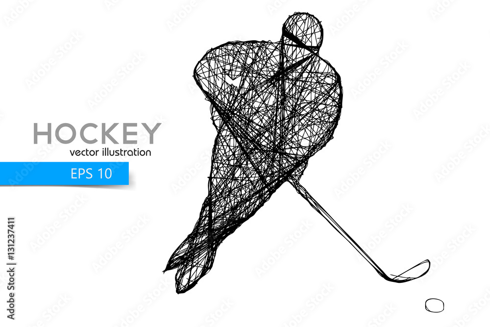 Naklejka premium silhouette of a hockey player.