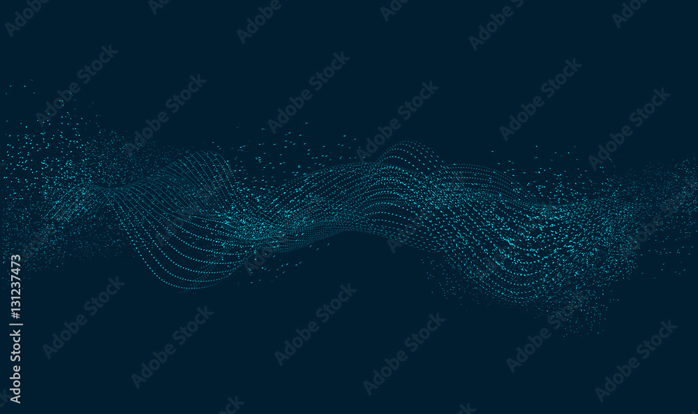 Abstract vector design element. Flowing particle waves. Abstract vector design element. Flowing particle waves.