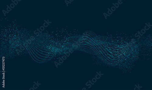 Abstract vector design element. Flowing particle waves. 
