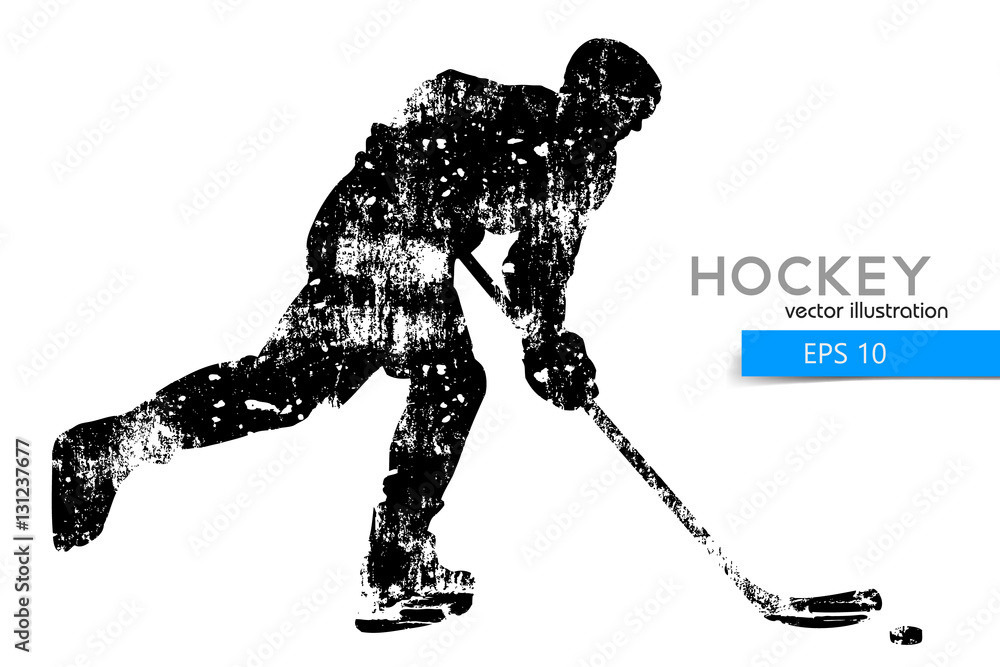 Fototapeta premium silhouette of a hockey player.