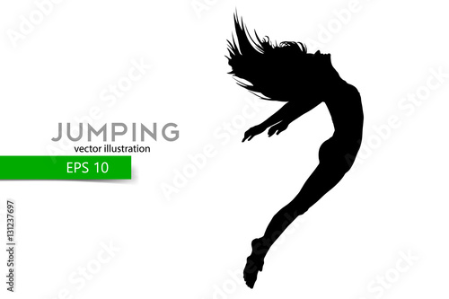 Silhouette of a jumping girl