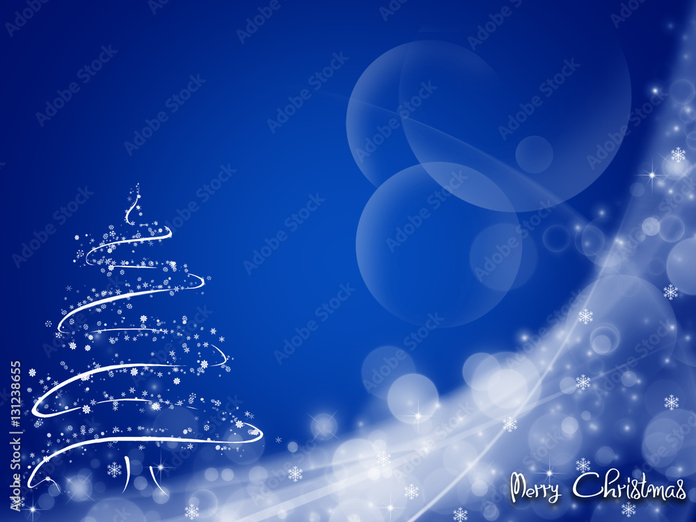 Merry Christmas tree greeting card,blue Background Merry Christmas tree greeting card,blue Background