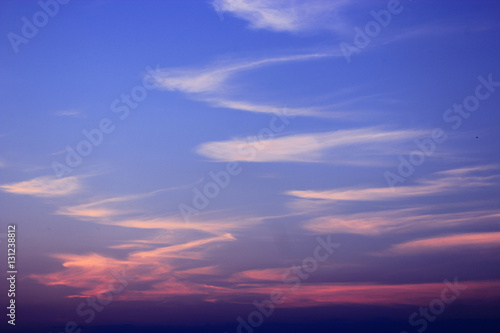 landscape with heaven and red sunset