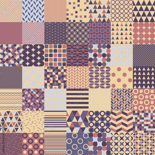 Fifty Simple Shapes Seamless Patterns