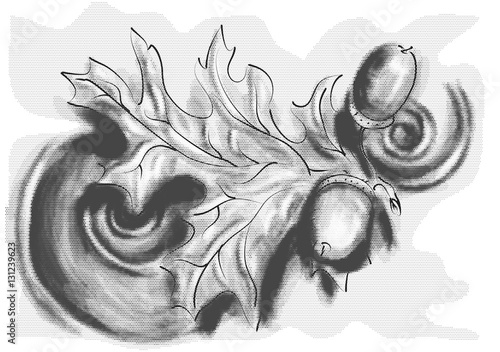 background with oak leaf