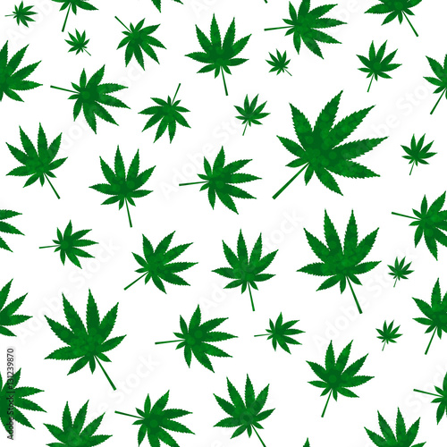 Abstract Cannabis Seamless Pattern Background Vector Illustratio