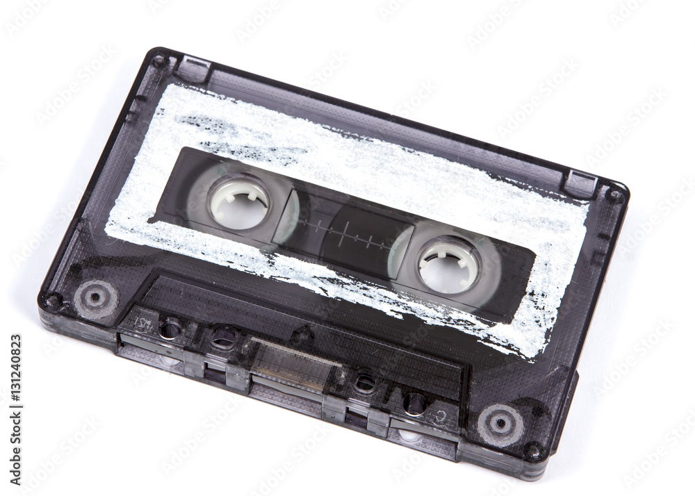 Obraz premium kaseta magnetofonowa na białym tle na białym tle