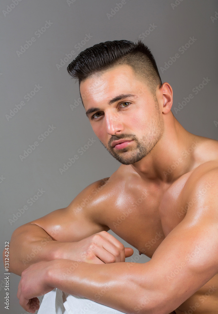 Handsome man or muscular macho Handsome man or muscular macho