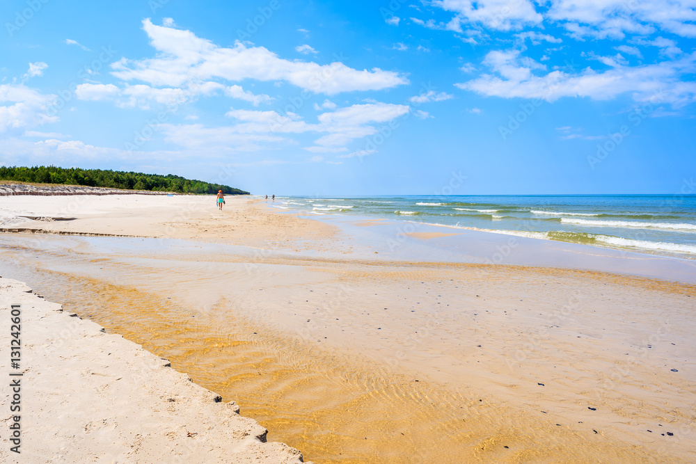 Plasnica river estuary to Baltic Sea on Debki beach, Poland