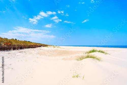Fototapeta Naklejka Na Ścianę i Meble -  View of white sand Debki beach, Baltic Sea, Poland