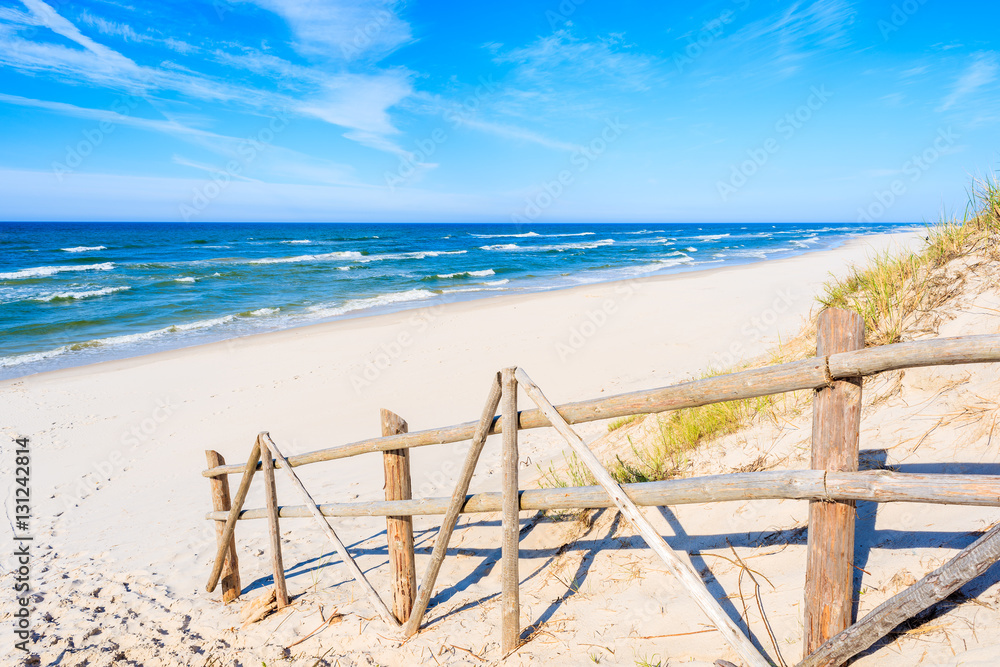 Path to beach in Bialogora village, Baltic Sea, Poland