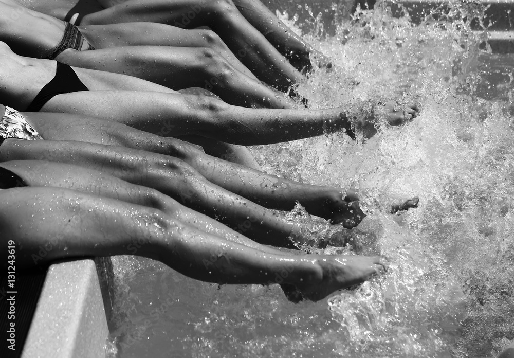 Female legs splash in water Stock Photo Adobe Stock