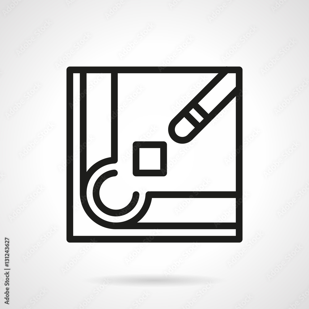 Cue chalk simple black line vector icon Cue chalk simple black line vector icon