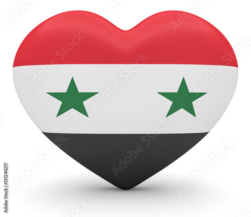 Free Download Love Syria: Syrian Flag Heart, 3d illustration - GFXLoad