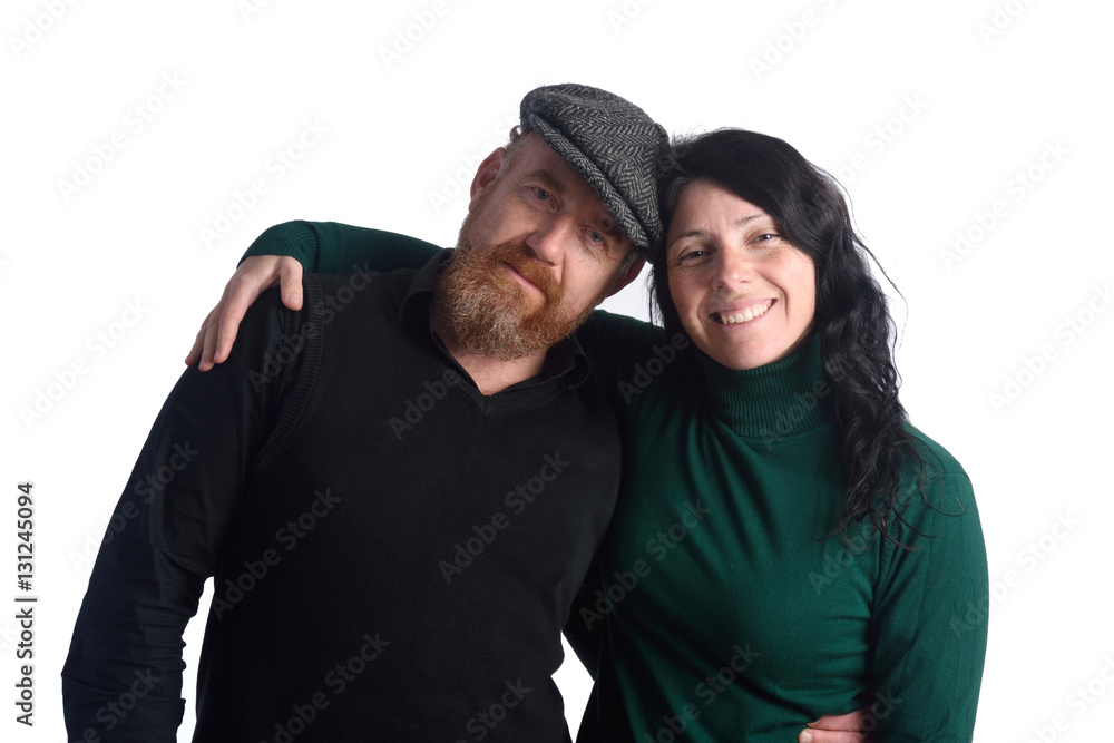 portrait of Couple on white background portrait of Couple on white background