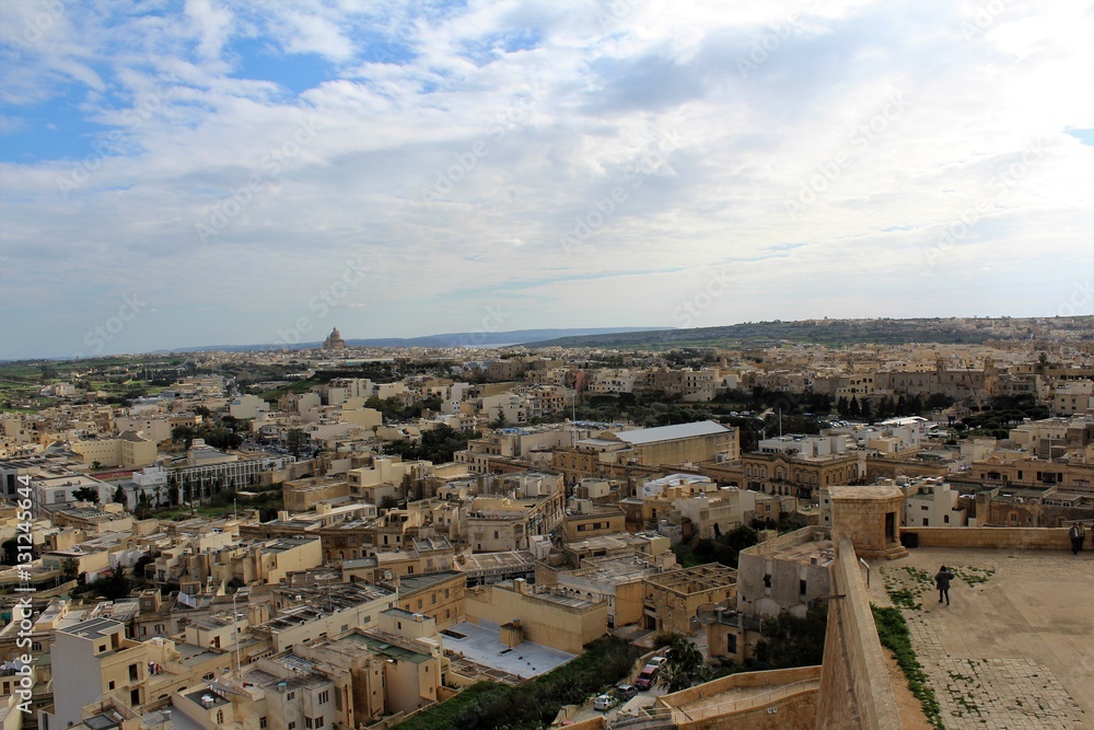 Town View Landscape of Citadel Malta Gozo