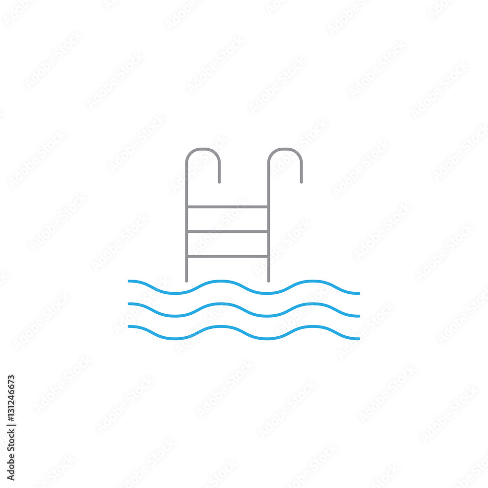 Pool with ladder solid icon, swimming, vector graphics, a colorful linear pattern on a white background, eps 10. Pool with ladder solid icon, swimming, vector graphics, a colorful linear pattern on a white background, eps 10.