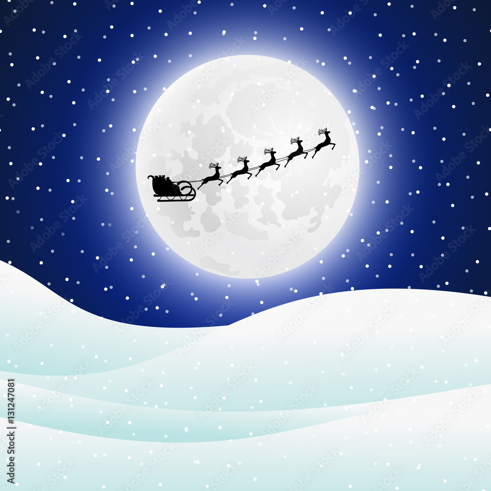 Santa Claus goes to sled reindeer