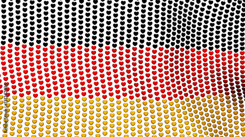 Wallpaper Mural Germany flag is waving in the wind, consisting of hearts, on a White background. Torontodigital.ca