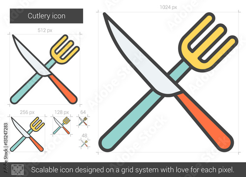 Cutlery line icon.