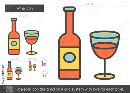 Wine line icon.