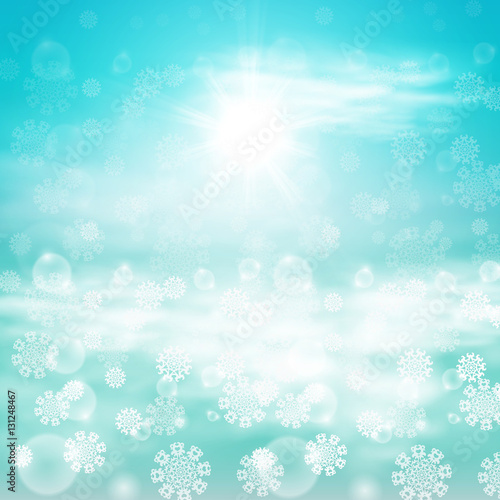 Winter sunny day background