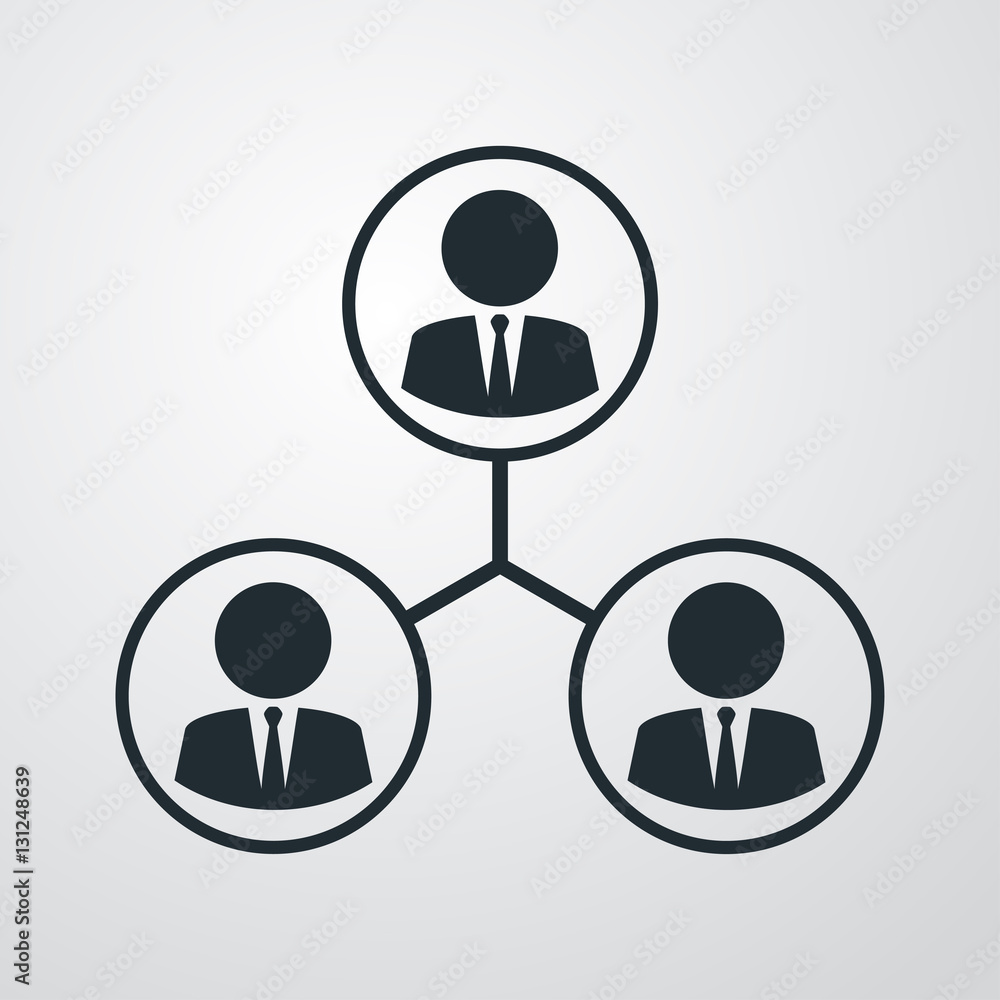 Icono plano network en fondo degradado Icono plano network en fondo degradado