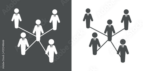 Icono plano red social gris y blanco