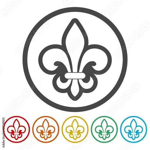 Fleur de lis icons set 