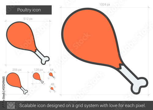 Poultry line icon.