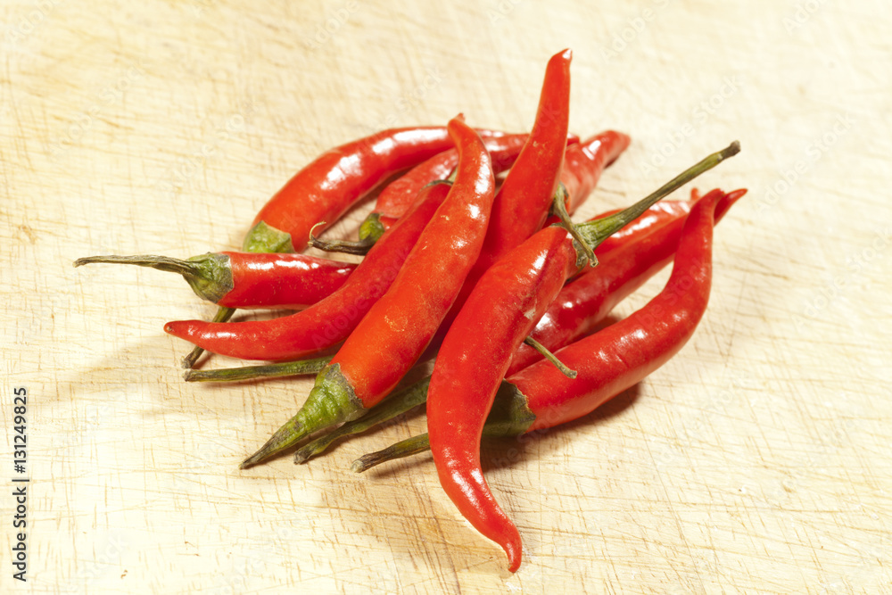 a pile of hot red peppers