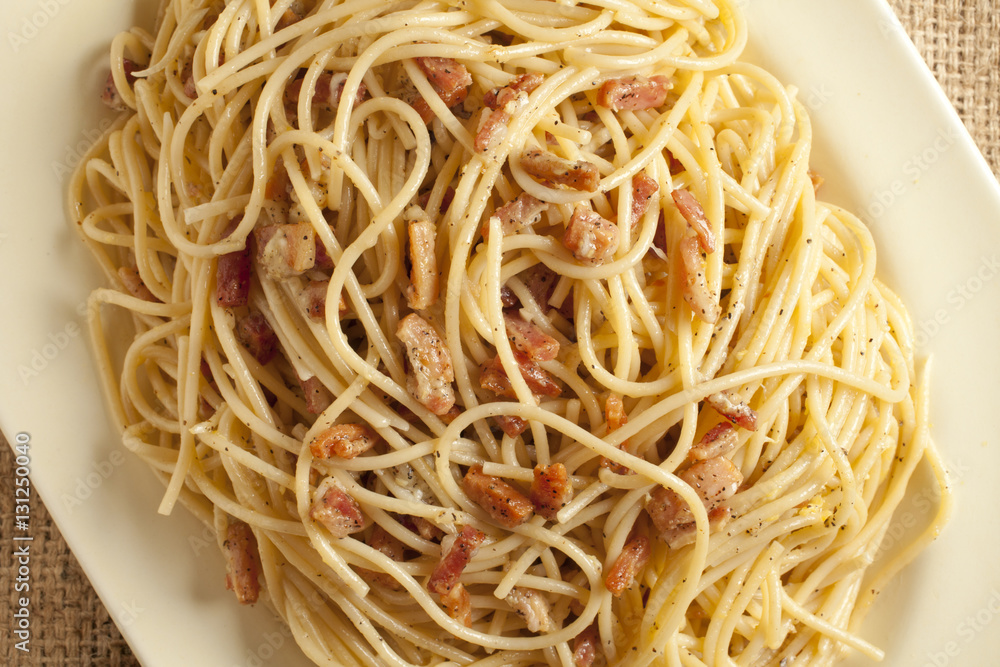 Spaghetti alla Carbonara, a classic Italian pasta dish