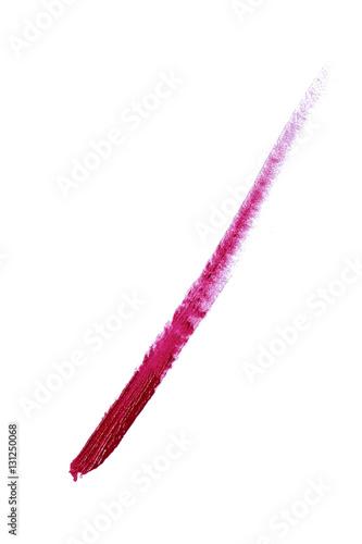 Beautiful red color lipstick brush stroke on background