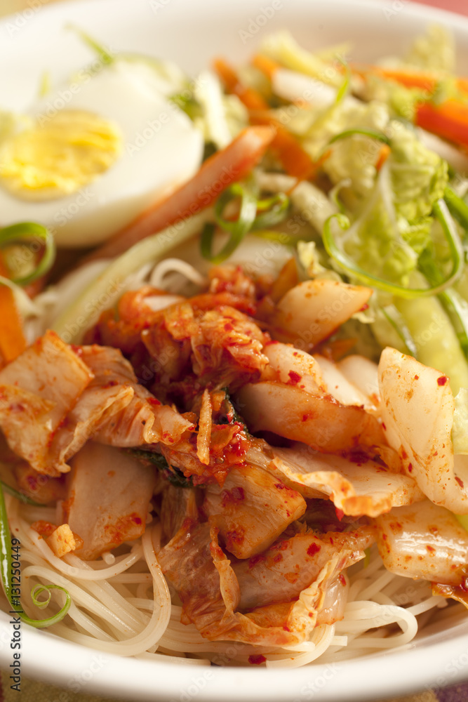 bibim guksu: Korean cold noodle salad