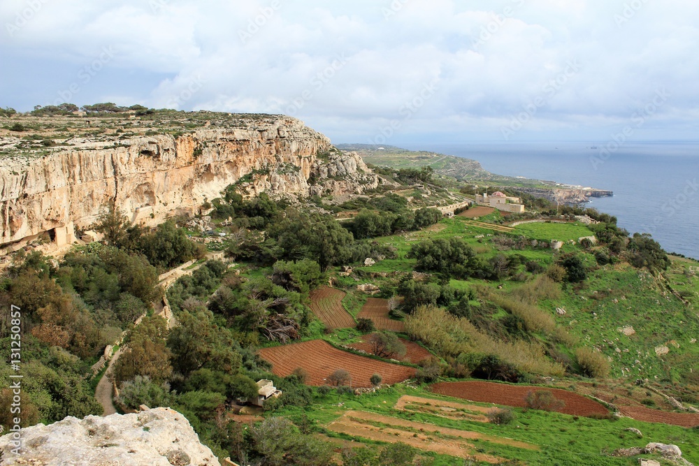 Dingli Cliffs of Malta Landscape Countryside by the Sea