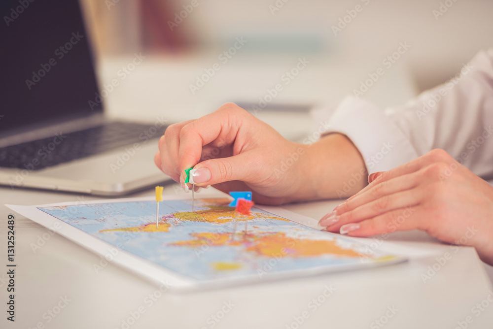 Fototapeta premium Beautiful travel agent