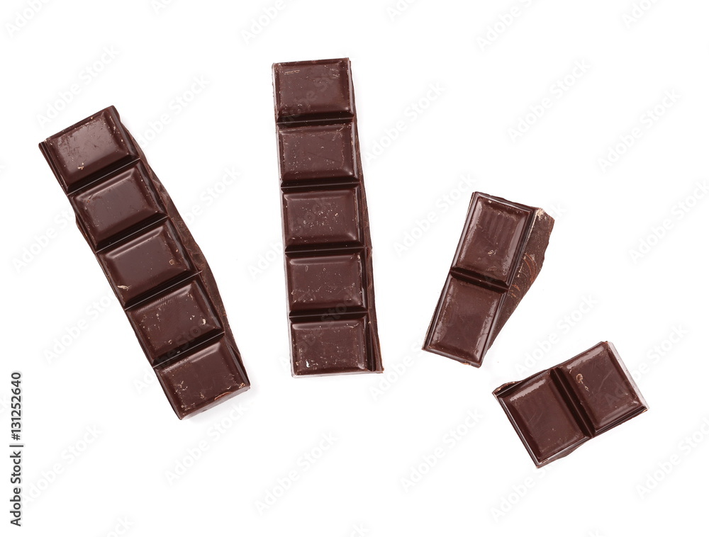 Fototapeta premium chocolate bars isolated on white background
