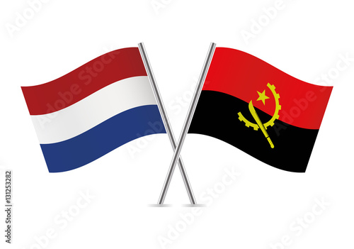 Netherlands and Angola flags. Vector illustration. Free Download Netherlands and Angola flags. Vector illustration. - GFXLoad