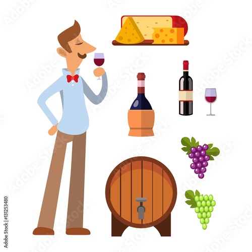 Wine production vector set.