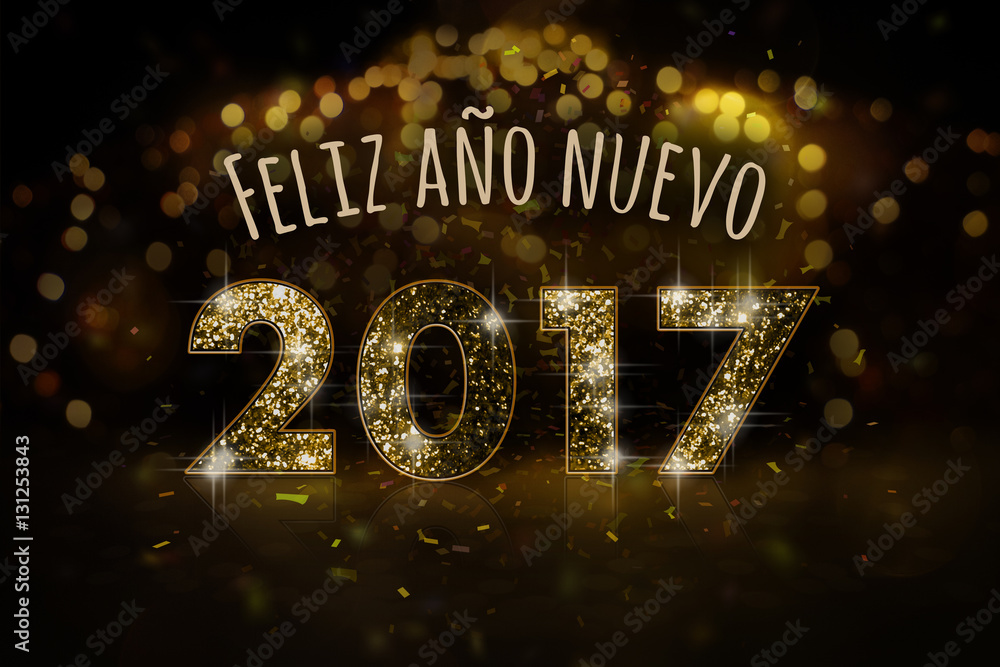 Feliz año nuevo 2017 - obrazy, fototapety, plakaty 